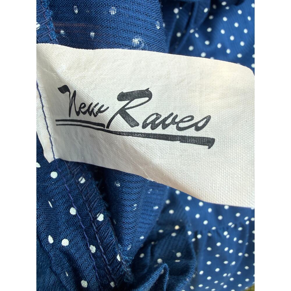Vintage Navy Polka Dot Dress New Raves - Picture 9 of 9